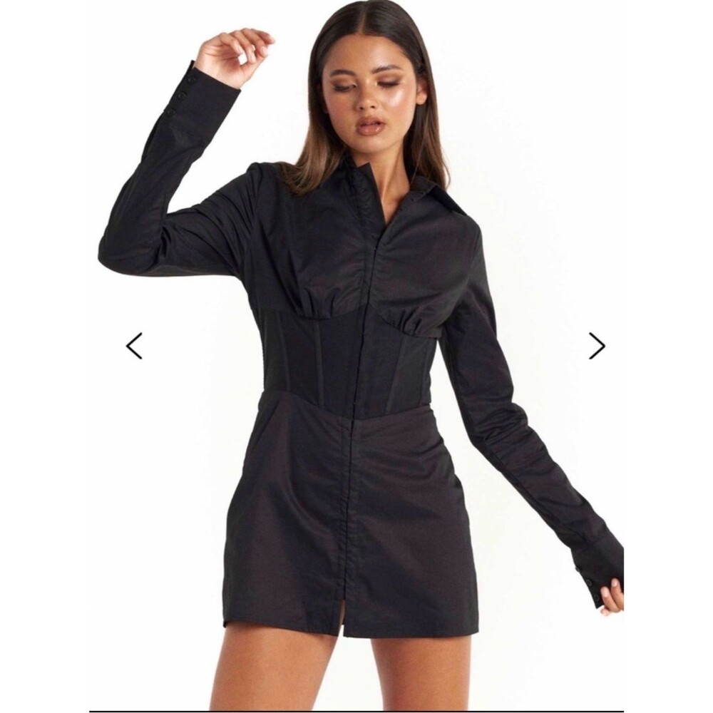 Nakedvice The Zach Dress Black NWT Naked Vice Corset Bustier Mini Shirt Revolve